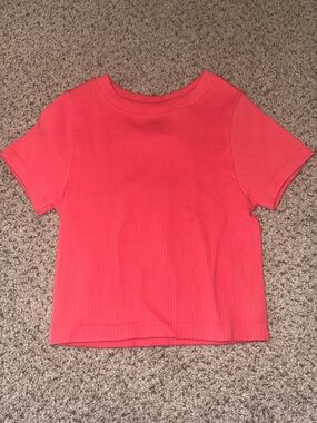 JoyLab Coral Ribbed Short Sleeve Tee